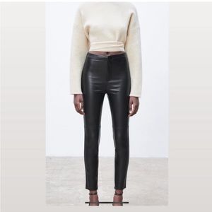 NWT ZARA HI-RISE FAUX LEATHER LEGGING